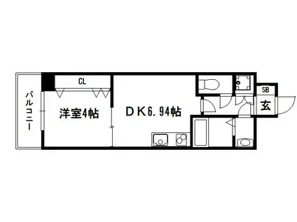 アイカーサ綾小路(1DK/5階)の間取り写真