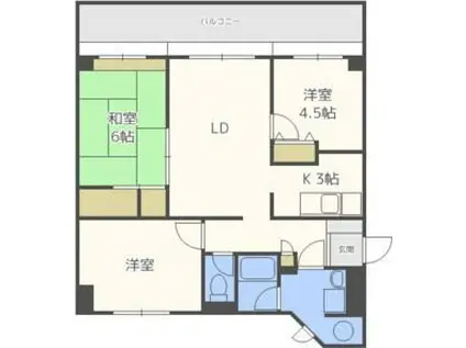 双葉ハイツ(3LDK/1階)の間取り写真