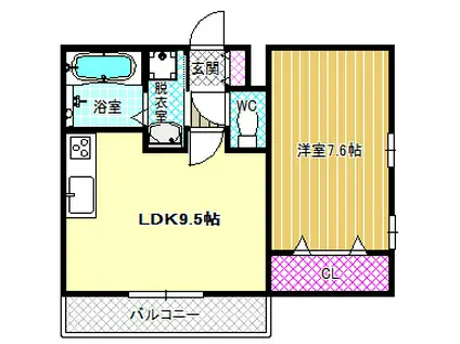 ポルトフィーノ(1LDK/3階)の間取り写真