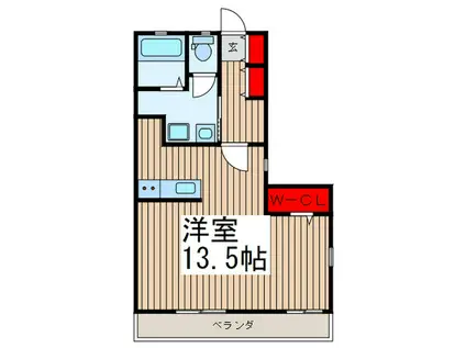 アヴィル旭町(ワンルーム/1階)の間取り写真