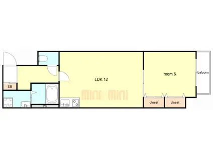 ミサワコート西明石(1LDK/3階)の間取り写真
