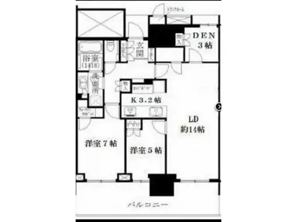 BAYZ TOWER&GARDEN(2SLDK/27階)の間取り写真