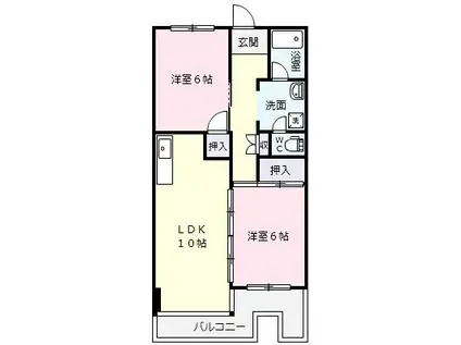 岐陽コーポレーション(2LDK/4階)の間取り写真