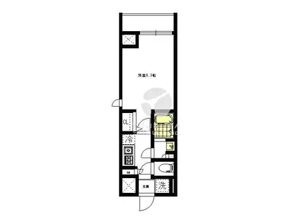 PREMIER NISHISHINZYUKU(1K/1階)の間取り写真