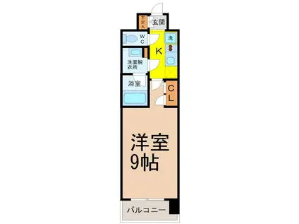 フローラル東別院(1K/2階)の間取り写真