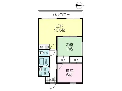 サンセベリア大津(2LDK/1階)の間取り写真