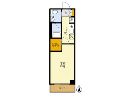 エスポワール 北棟(1K/5階)の間取り写真