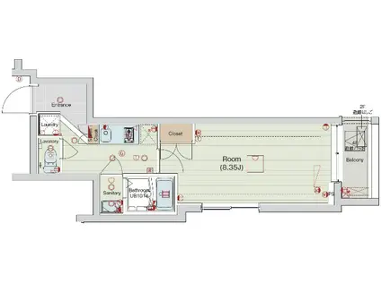 セリュークス田園調布南(1K/4階)の間取り写真