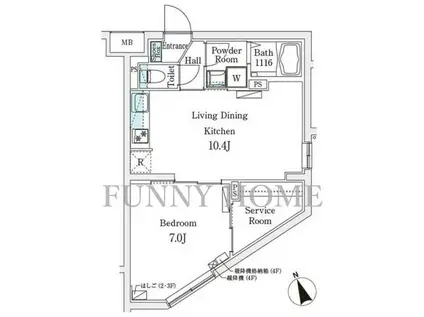 CREATIF駒澤大学前(1SLDK/4階)の間取り写真