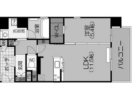 アグレアーブル(1LDK/3階)の間取り写真