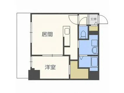 ラヴェーラ大通公園(1LDK/9階)の間取り写真