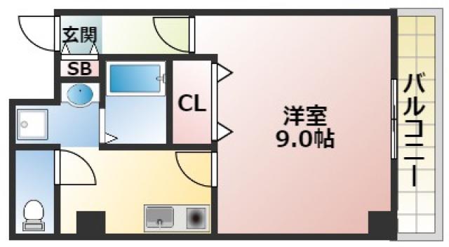 Mプラザ布施弐番館(1K/9階)の間取り写真