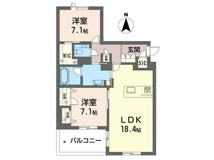 ノヴェルデ押堀(2LDK/3階)の間取り写真