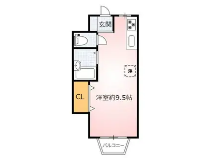 JUNコーポ泉ヶ丘(ワンルーム/2階)の間取り写真