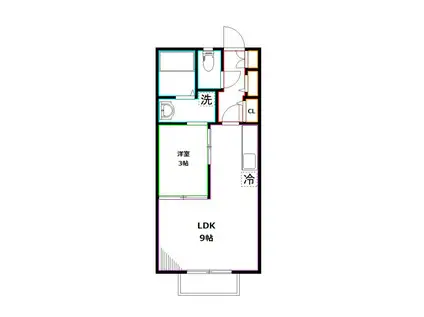 LIGHTGARDENIII(1LDK/1階)の間取り写真
