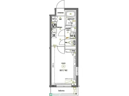 ウィリアGROWS高島平(1K/5階)の間取り写真