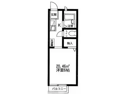 ソレアード・ビオス(1K/2階)の間取り写真