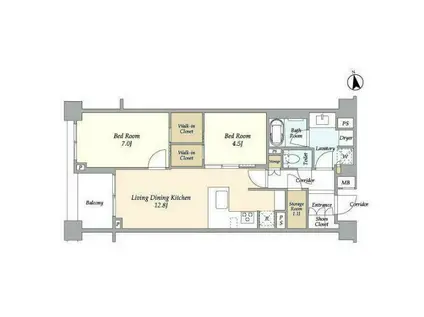 ブランズ込柳町(2LDK/3階)の間取り写真