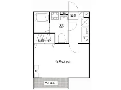 エムクアトロ柏III(1K/2階)の間取り写真