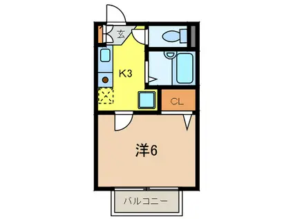 レーベンハイム(1K/1階)の間取り写真