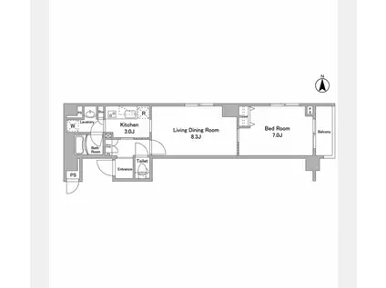 BPRレジデンス西早稲田(1LDK/12階)の間取り写真