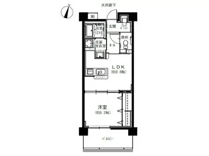 ココドール鳴子(1LDK/2階)の間取り写真