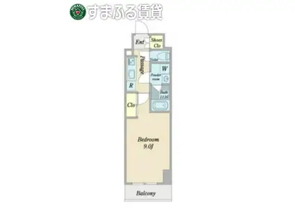 プロシード新安城(1K/5階)の間取り写真