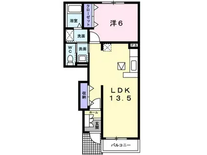 メゾン・アルページュ(1LDK/1階)の間取り写真