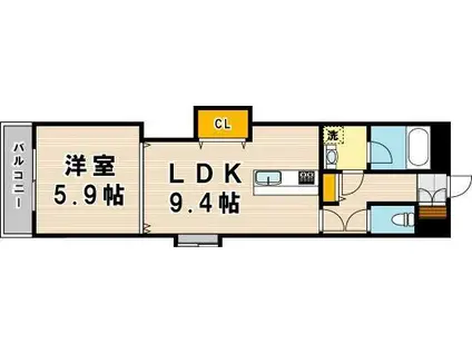 グランアピエ(1LDK/6階)の間取り写真