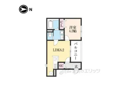 ヴィラ.アンジュ(1LDK/2階)の間取り写真