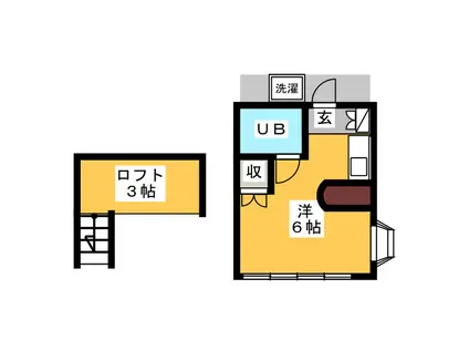 SUNガーデンS(ワンルーム/1階)の間取り写真