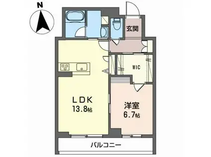 ラ・ルーチェ台原(1LDK/3階)の間取り写真