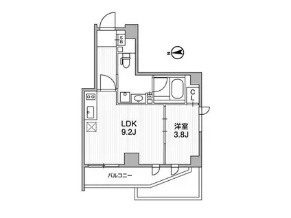 ライトハウス中馬込(1LDK/3階)の間取り写真