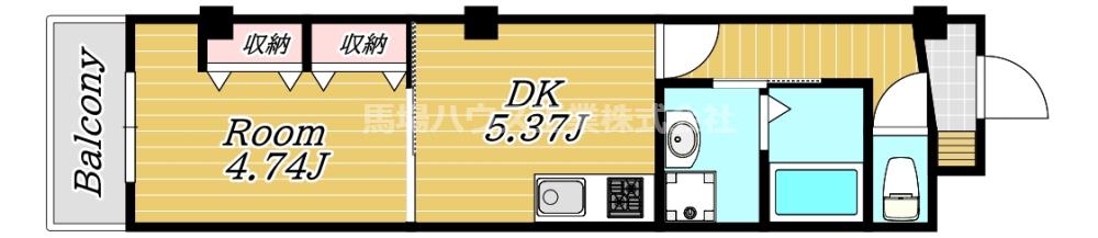 グランツあびこIII(1DK/1階)の間取り写真