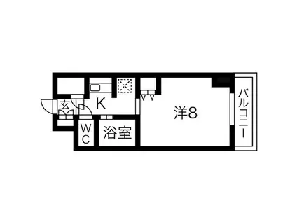 ビュークレスト薬院大通(1K/10階)の間取り写真