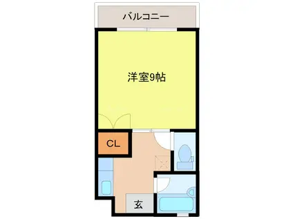 サンプレース(1K/2階)の間取り写真