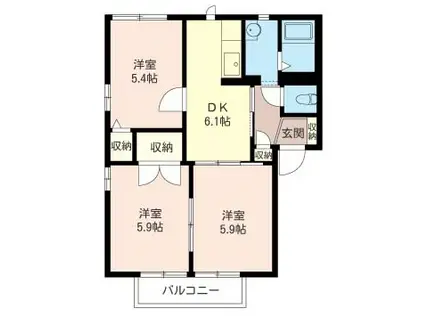 サンプラザコメット(3DK/1階)の間取り写真