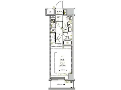 セジョリ押上イースト(1K/2階)の間取り写真