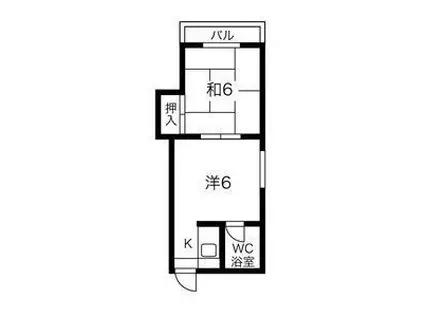 松栄栢ノ木ビルA棟(2K/2階)の間取り写真