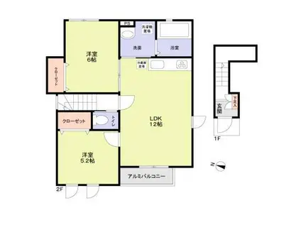 DORF(2LDK/2階)の間取り写真