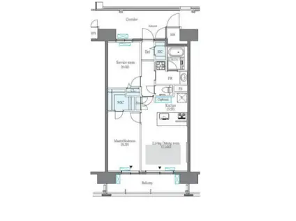 ロイヤルパークス西新井(1LDK/9階)の間取り写真