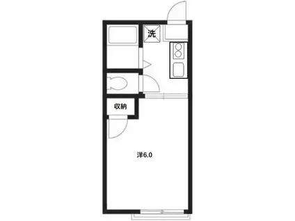 パームハイツ(1K/2階)の間取り写真