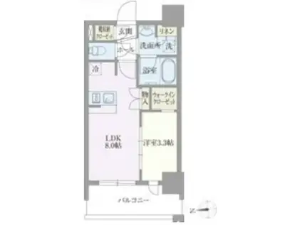 ライトテラス浅草(1LDK/4階)の間取り写真