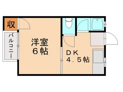 マークハイツ光明(1DK/2階)の間取り写真