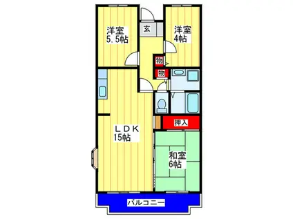 グランドゥール池田(3LDK/1階)の間取り写真
