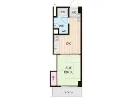 VIP柏木(1DK/6階)の間取り写真