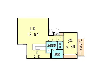 パロス山本通エスコンディーテ(1LDK/3階)の間取り写真