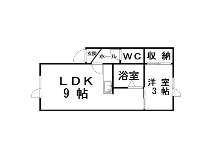 レインボーコート(1LDK/2階)の間取り写真