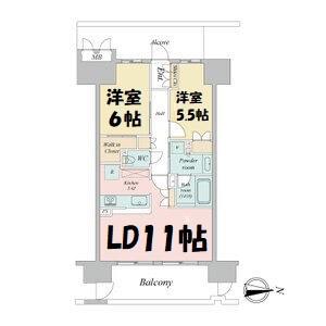 ラフィシア上前津(2LDK/4階)の間取り写真
