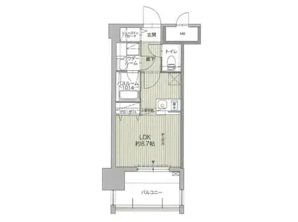 グランフォーレ博多ウォーターフロント(ワンルーム/4階)の間取り写真
